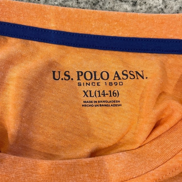 ⭐️Boys XL (14-16) U.S. Polo Assn. Orange Short Sleeve Tee - Picture 4 of 5